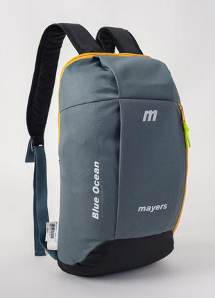 Дитячий міський спортивний рюкзак mayers сірий унісекс 10l з жовтою блискавкою (мв0116)2 фото