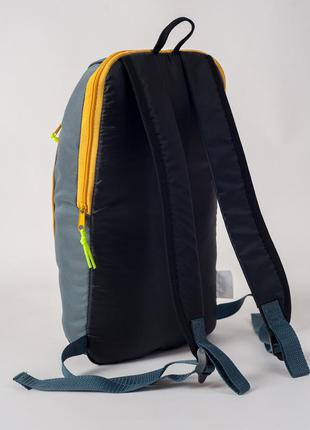Дитячий міський спортивний рюкзак mayers сірий унісекс 10l з жовтою блискавкою (мв0116)3 фото