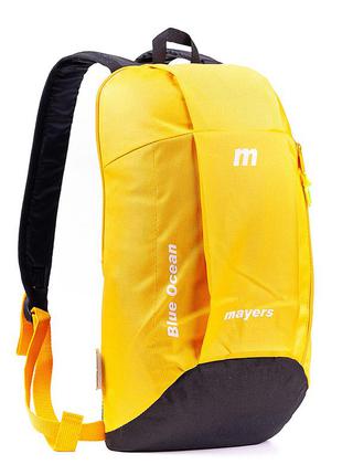 Детский легкий спортивный рюкзак mayers желтый + черный яркий для мальчика девочки (мв0125)3 фото