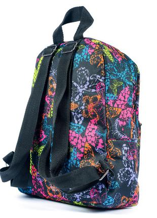 Жіночий молодіжний яскравий рюкзак чорний + кольоровий для міста з принтом 7.5 л (мв0024)4 фото
