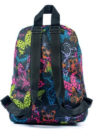 Жіночий молодіжний яскравий рюкзак чорний + кольоровий для міста з принтом 7.5 л (мв0024)5 фото