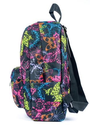 Жіночий молодіжний яскравий рюкзак чорний + кольоровий для міста з принтом 7.5 л (мв0024)3 фото