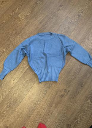 Свитер тёплый базовый, однотонный свитер, джемпер тёплый вязаный6 фото