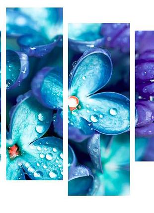 Модульная картина на холсте на стену для интерьера/спальни/офиса dk голубоглазки 112х80 см (dkpm4-c143)