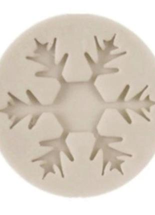 Молд "снежинка" для мастики - диаметр молда 4см, серый
