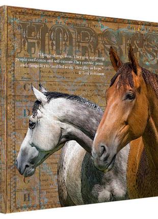 Картина на холсте на стену для интерьера/спальни/офиса лошади 50х50 см (h5050_zvr004)