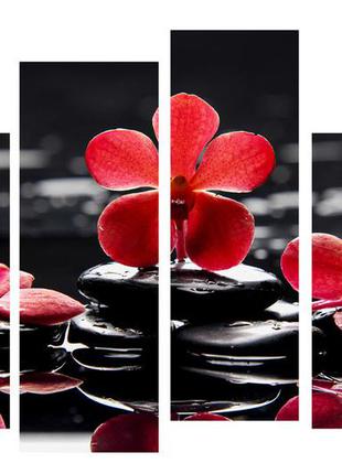 Модульна картина на полотні на стіну для інтер`єру/спальні/прихожої dk квіточки 112х75 см (m4-e44)