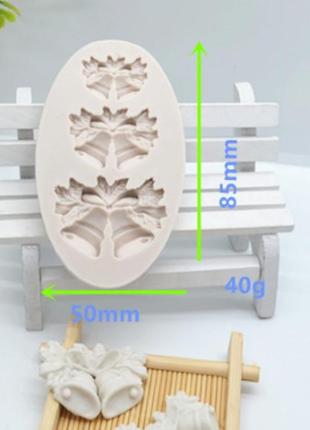 Молд "колокольчики" - размер молда 5*8,5см, силикон серый2 фото