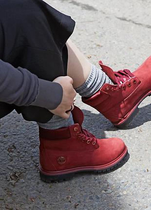 Ботинки timberland. модель women's 6-inch premium waterproof boots w/satin collar.оригинал2 фото