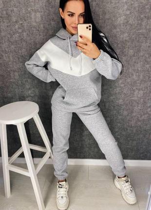 Костюм сірий утеплений спортивний2 фото