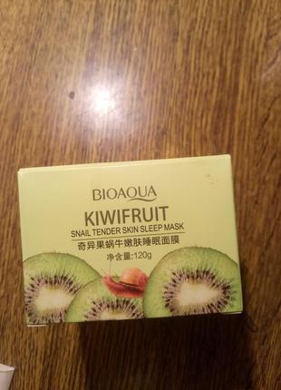 Незмивна нічна маска ківі і равлик bioaqua kiwifruit snail sleep mask5 фото