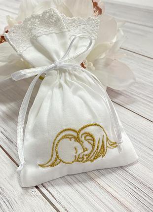 Мешочек для первого локона с вышивкой | конвертик для волос на крестообразование terry fay