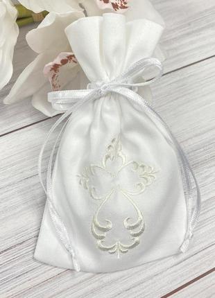 Мішечок для першого локона з вишивкою  | конвертик для волосся на хрещення terry fay