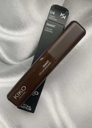 Коричневая тушь с эффектом панорамного объёма kiko milano smart1 фото