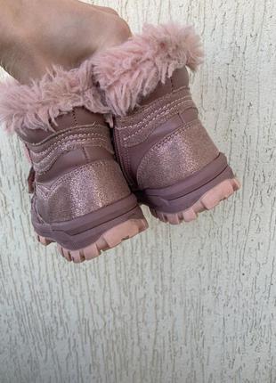Дитячі рожеві чобітки зима овчина4 фото