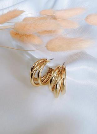 Серьги кольца тройные