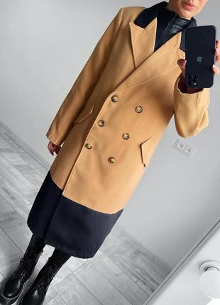 Стильное двубортное пальто без подкладки от shein
