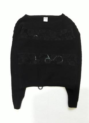 Красивый укороченный  свитер с кружевом от vero moda2 фото