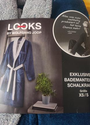 Шикарний подарунок махровий велюровий чоловічий халат looks by wolfgang joop німеччина xs-s2 фото