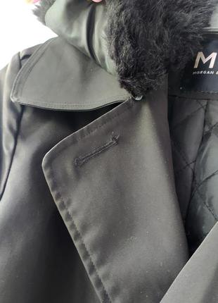 Тренч жакет куртка стёганая подкладка меховой воротник morgan6 фото