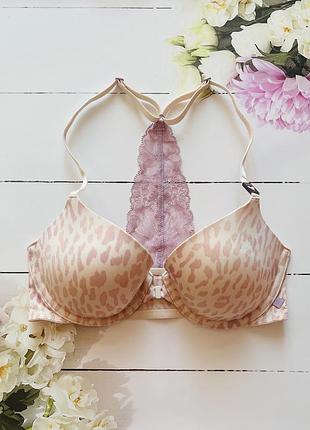 Леопардовый лиф, бюст, бюстгальтер 32д victoria’s secret виктория сикрет.оригинал!