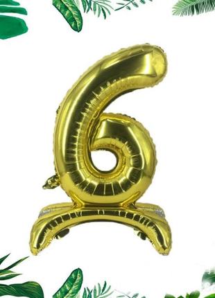 Куля цифра " 6 " золото , на підставці ( тривимірний ) , 80 див.