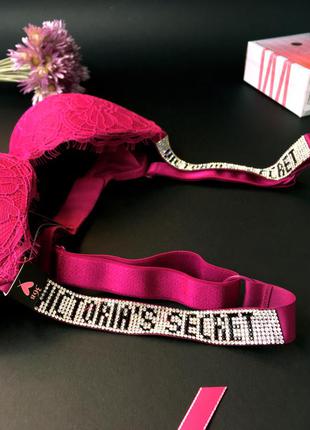 Мереживний бюстгальтер з камінням пуш-ап + відеоогляд victoria's secret 🇺🇸оригінал🇺🇸3 фото