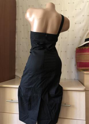 Чорне плаття міді на одне плече2 фото