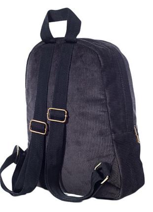 Стильний рюкзак міський жіночий коричневий вельветовий (мb0019)4 фото