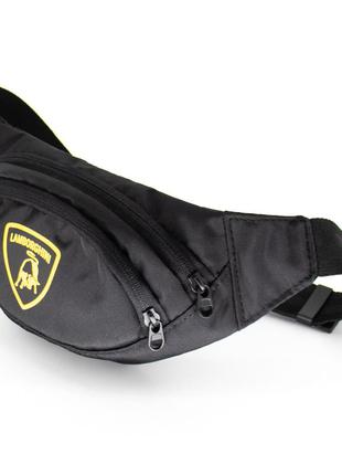 Городская сумка-бананка мужская на пояс черная (в-l-м)