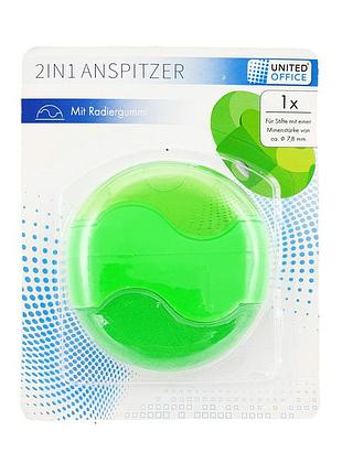 F1-01130, точилка - ластик для карандашей united office, , салатовый