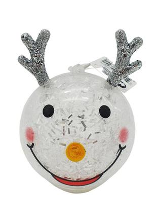 Led шар рождественский олененок, новогодний декор с led подсветкой christmas gifts, ø 7 х 11 см2 фото