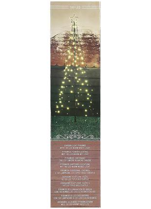 Новогодняя елка 180 led 208 см christmas gifts для наружного декора, гирлянда в форме елки1 фото