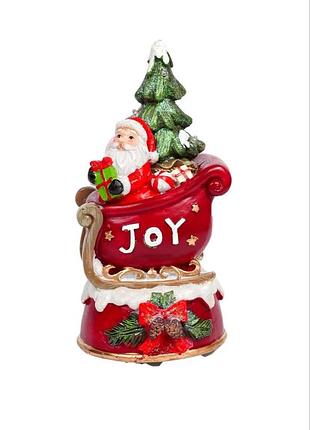 Декоративная музыкальная новогодняя статуэтка санта клаус с led подсветкой на батарейках christmas gifts