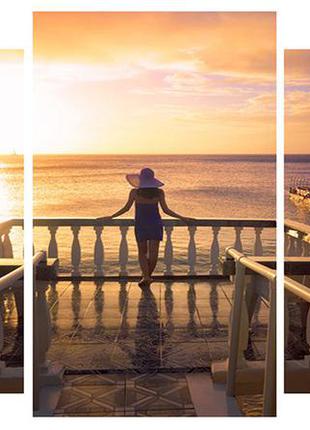 Модульна картина на полотні на стіну для інтер`єру/спальні/прихожої dk погляд в далину 100х53 см (m3-t204)