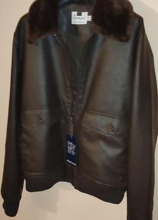 Кожанка коричнева шкіряна льотна куртка-бомбер g1 g-1 не top gun. новий1 фото
