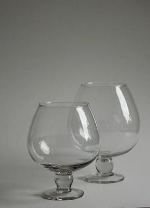 Ваза прозрачное стекло бокал h-200 мм, d-160 мм, v- 1,8 литра2 фото
