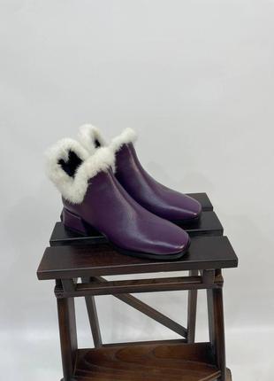 Эксклюзивные ботинки из натуральной итальянской кожи с норкой5 фото