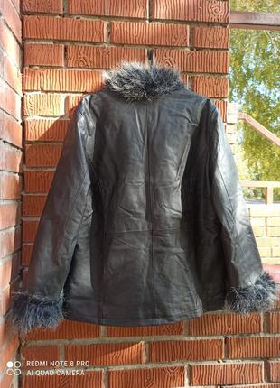 Роскошная, стильная кожаная куртка 48-503 фото