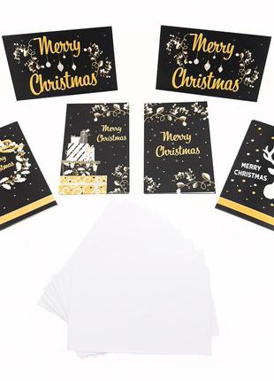 F1-00566, набор новогодних (рождественских) открыток с конвертами (10 шт) melinera, , разноцветный1 фото