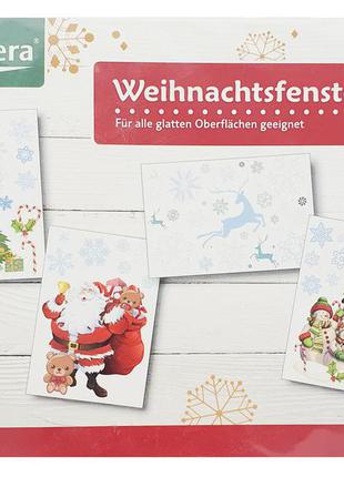 Набір новорічних наклейок 4 в 1 melinera, багаторазові наклейки новорічні 4 аркуша 22,5 х 33 см1 фото