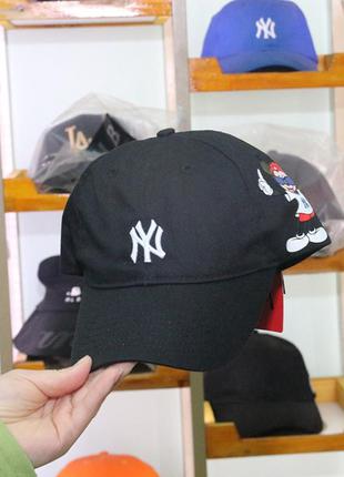 Кепка бейсболка new york yankees ny mlb  нью-йорк янкиз микки с боку черная7 фото