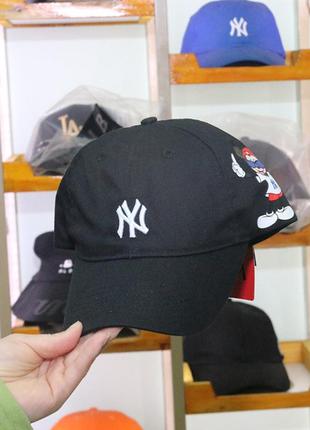 Кепка бейсболка new york yankees ny mlb  нью-йорк янкиз микки с боку черная1 фото