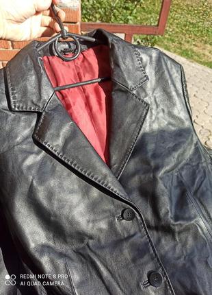 Шикарный кожаный жакет, пиджак, куртка 54 разм2 фото