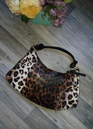 Красивая женская сумка леопардовая расцветка им. кожи сафьяно3 фото