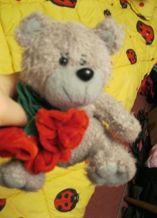 М'яка іграшка ведмедик мишко ведмідь квіти фірмовий1 фото