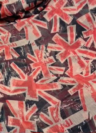 Женский шарф палантин огромный вискоза британский флаг2 фото