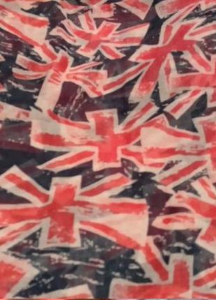 Женский шарф палантин огромный вискоза британский флаг3 фото