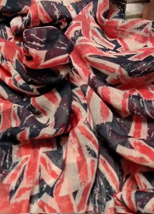 Женский шарф палантин огромный вискоза британский флаг