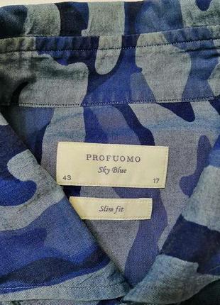 Рубашка камуфляжная profuomo, sky blue, xl, состояние отличное!3 фото